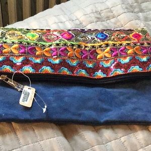 Bohemian style clutch new with tags